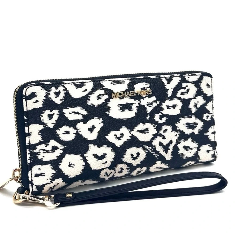 Michael Kors Large Continental Wallet Wristlet Black Multi - Picture 4 of 9